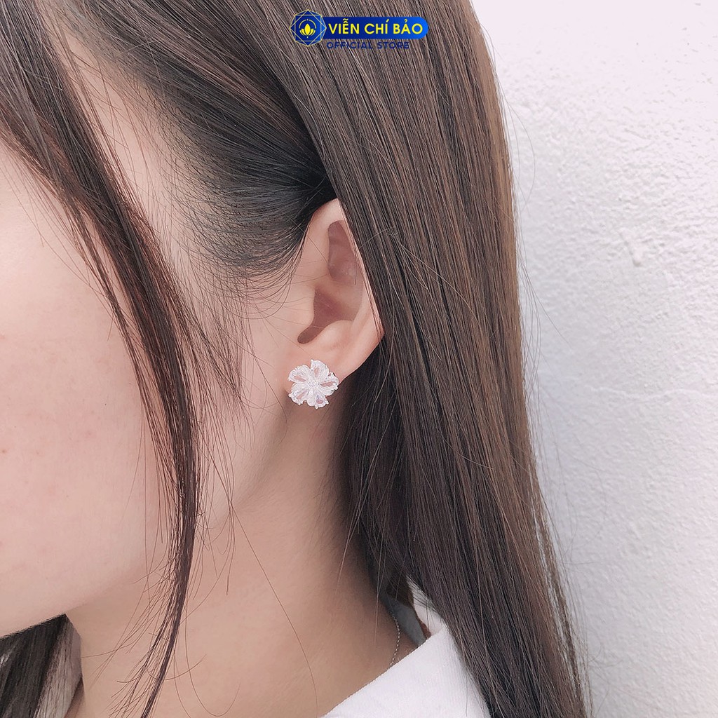 Khuyên tai bạc nữ nhiều mẫu đính đá chất liệu bạc 925 thời trang phụ kiện trang sức nữ thương hiệu Viễn Chí Bảo