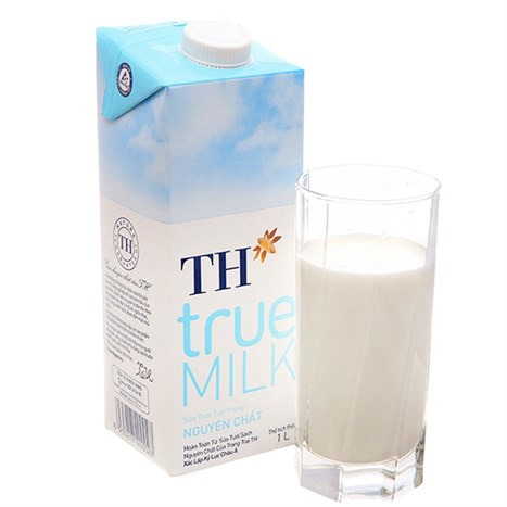 Thùng 12 hộp sữa tươi tiệt trùng nguyên chất không đường TH true MILK hộp 1 lít