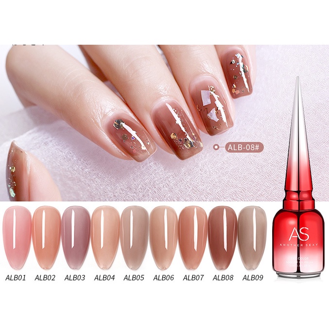 Sơn gel AS các màu thạch tone trầm mã ALB 15ml chai đỏ sơn móng tay gel dùng máy hơ gel