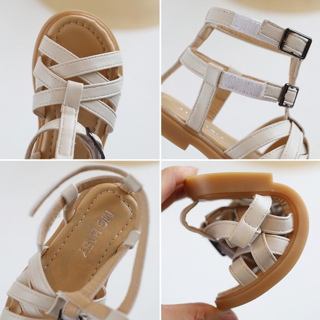 Sandal chiến binh bé gái quai chéo đế su siêu mềm mg baby