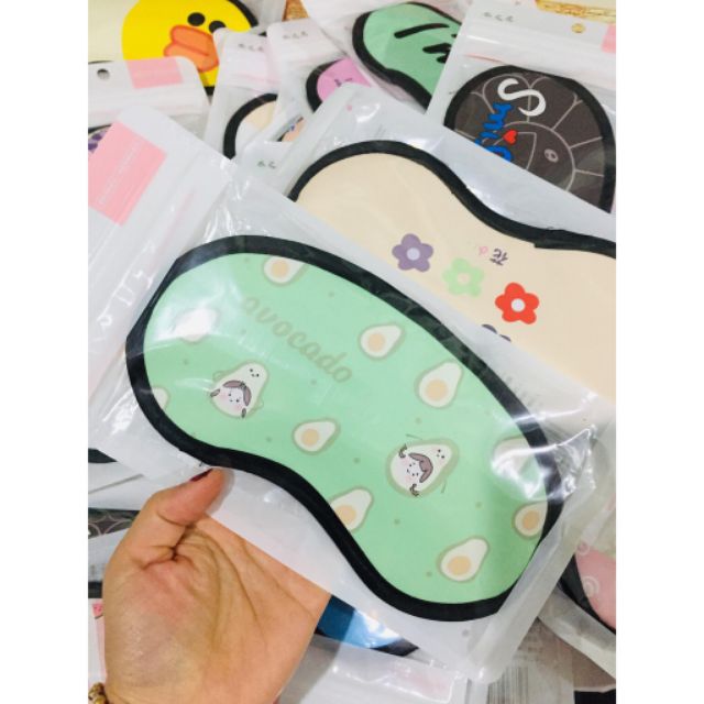 Bịt Mắt Ngủ 3D Kèm Túi Gel Làm Mát Hoạ Tiết