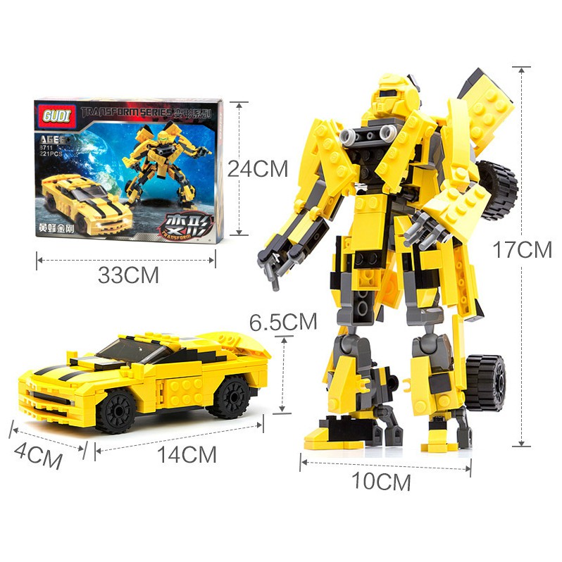 Bộ Xếp Hình Transformers GUDI 8711 Lắp Ghép Robot BumbleBee Cỡ Nhỏ!!