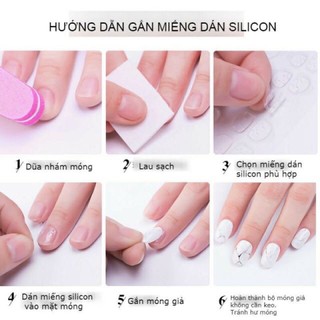 Miếng dán móng silicon nail, vỉ dán móng silicon