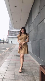 Đầm cánh dơi fom A xếp ly