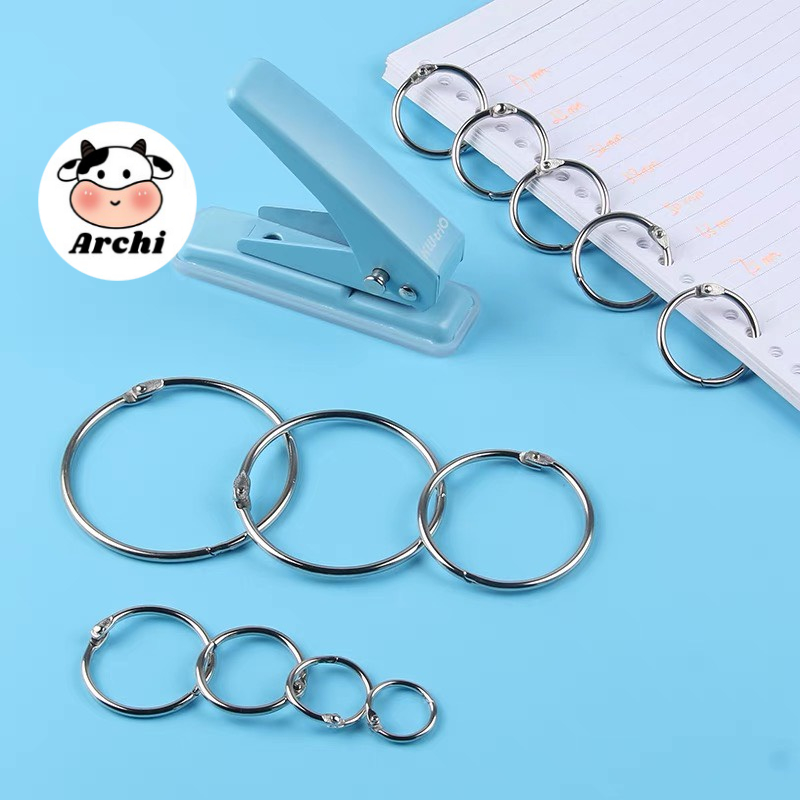 Khoen, khuyên Tròn Inox Flashcard Đóng Gáy Sách, Album, Nhật Kí - Khoen Móc Vòng Còng Đóng Sổ, Sổ Tay