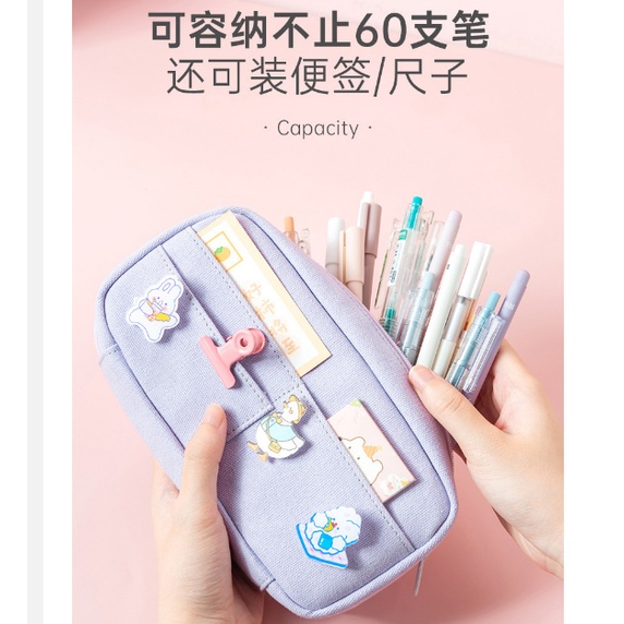 Túi Đựng Bút 8 Ngăn Sức Chứa Lớn Phong Cách Nhật Bản Dễ Thương Tiện Dụng Cho Học Sinh