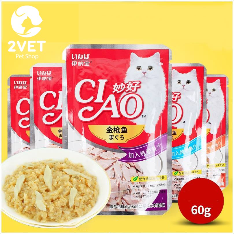 Pate Cho Mèo - Pate Ciao - Gói 60G - Thức Ăn Cho Thú Cưng Thơm Ngon Bổ Dưỡng - Dành Riêng Cho Boss