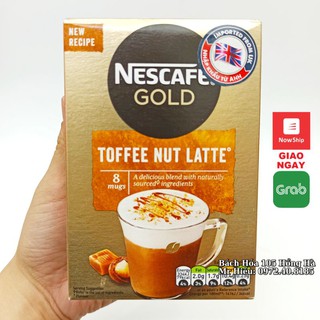 [Hỏa Tốc] Cafe Nescafe Gold vị Toffee nut Latte 156g (8 gói)