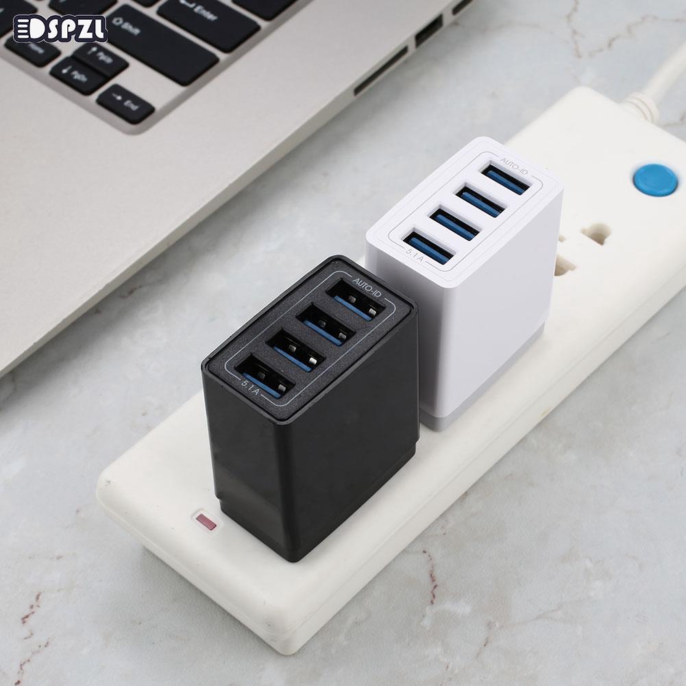 Power Adapter Wall Charger Charger 4 USB Total Output 5.1A Smart Mobile Overcurrent Protection Durable