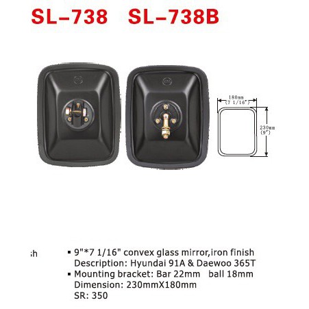 Gương SL738 và sl748 lắp cho xe hoa mai, chiến thắng, chế vào xe công nông chính hãng