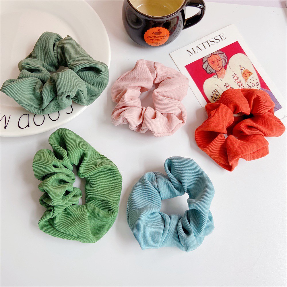 Dây Buộc Tóc Họa Tiết Kẻ Sọc Thời Trang Đơn Giản Phong Cách Retro