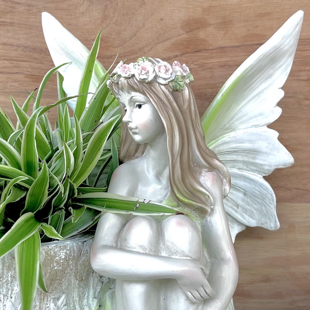 chậu trồng cây hình cô tiên , chậu để bàn decor nhà cửa sân vườn