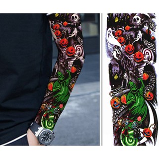 Hình xăm dan bóng ma xanh cho le hoi halloween 17x48cm- tặng bắp tay xinh