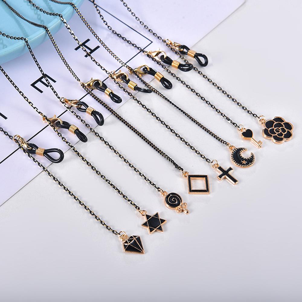 Qqmall Dây Xích Đeo Mắt Kính Hình Hoa Trà / Trái Tim / Thánh Giá Cho Nam