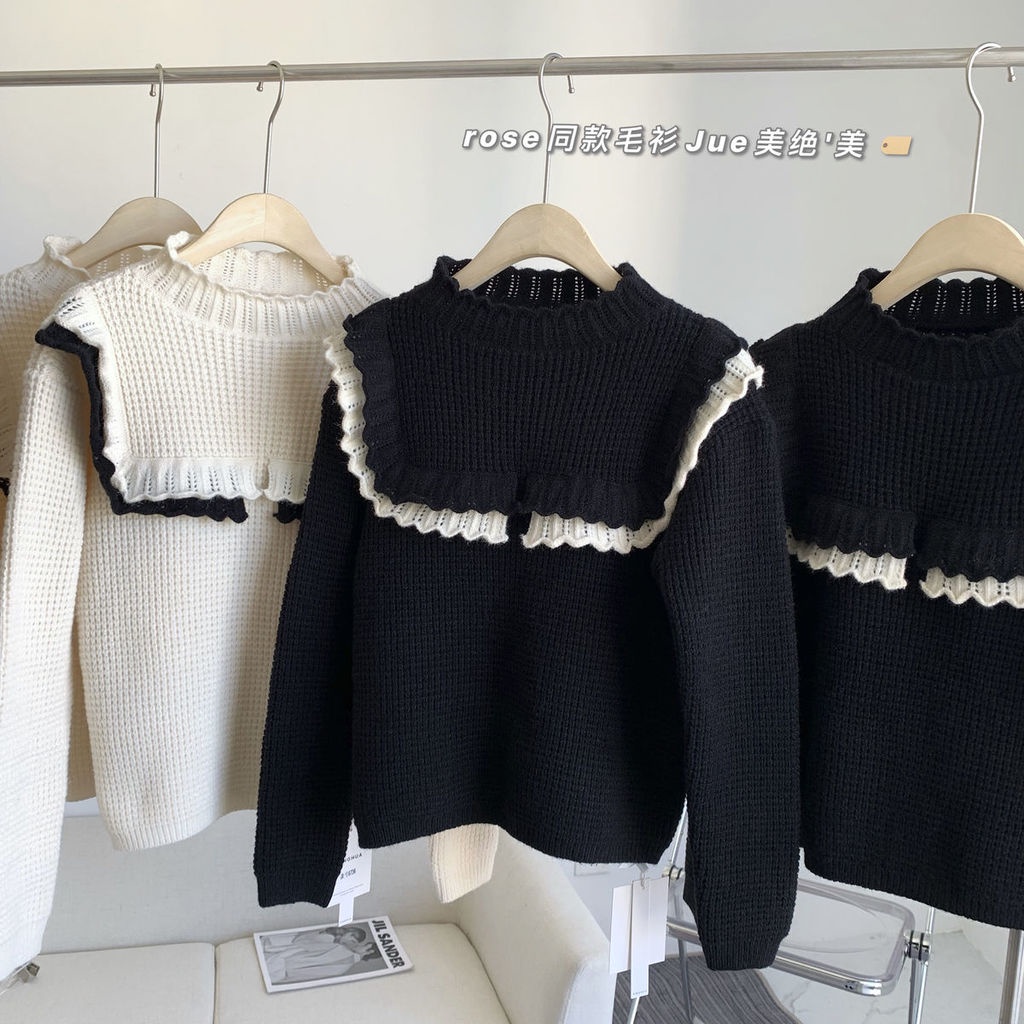 Áo sweater Pure Cube dệt kim dáng rộng kiểu Hàn Quốc thời trang thu đông cho nữ