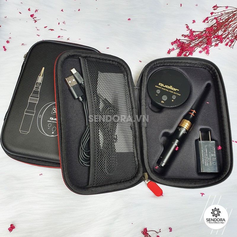 Máy phun xăm kỹ thuật số mini kim lò xo PMU-03, Máy phun môi kỹ thuật số Sendora