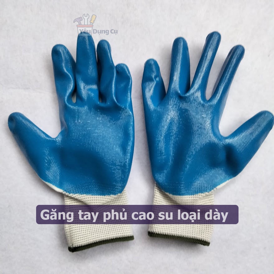 Găng Tay Phủ Sơn Xanh 388 (LOẠI DÀY) 1 mặt Bảo hộ lao động PU