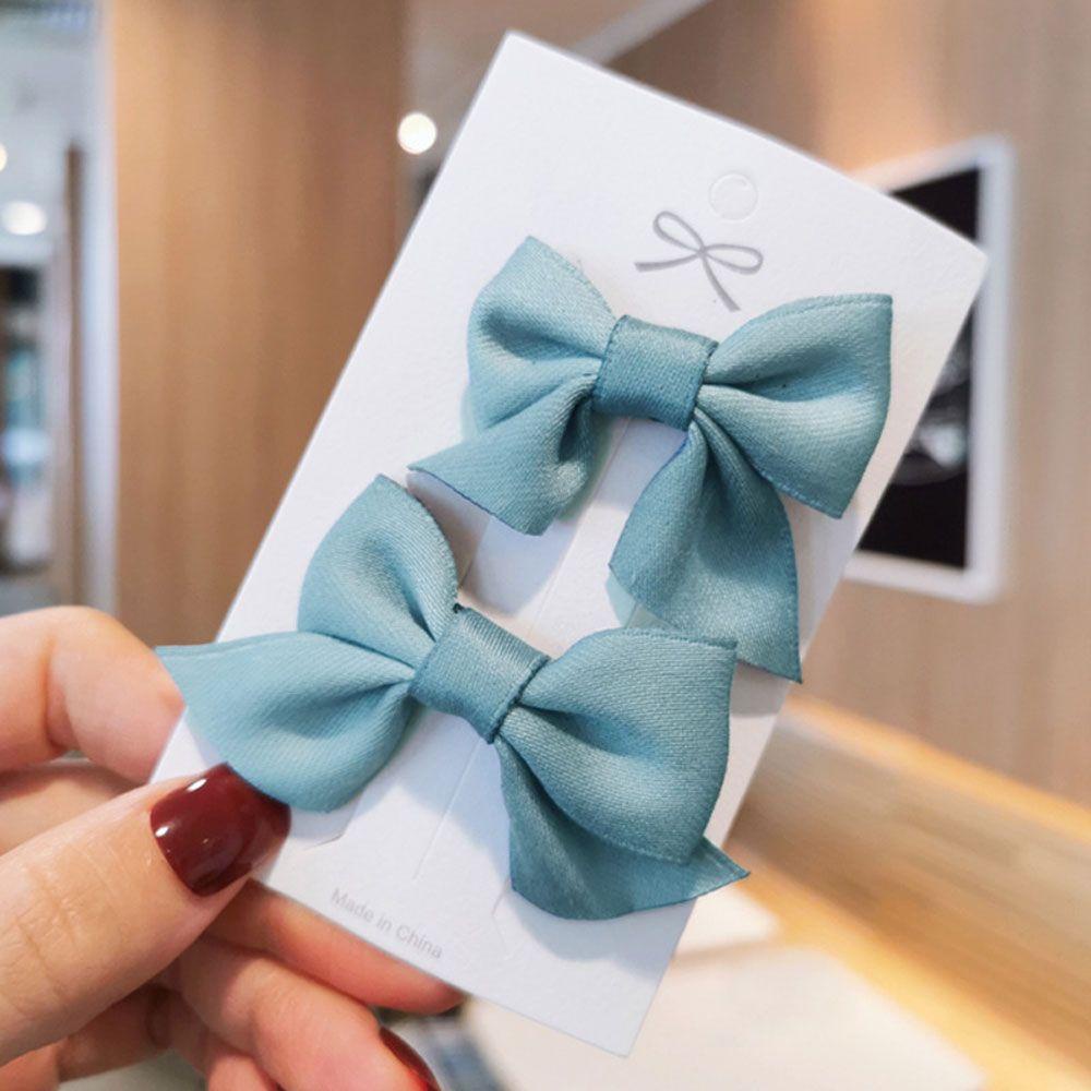 Kẹp Tóc Nơ Màu Trơn Xinh Xắn Hợp Thời Trang Cho Nữ