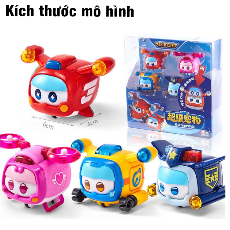 Mô hình thú cưng Super wings đội bay siêu đẳng Đồ chơi trẻ em siêu cấp Paul có đèn nháy sáng