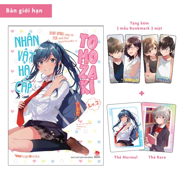 Sách Nhân Vật Hạ Cấp Tomozaki - Tập 2 - Bản Giới Hạn - Tặng Kèm Thẻ Normal + Thẻ Rare + 2 Bookmark 2 Mặt