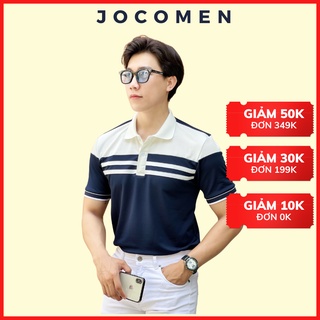 Áo thun polo nam, áo thun nam kẻ sọc có cổ vải cotton mềm mịn thời trang Jocomen - JC003