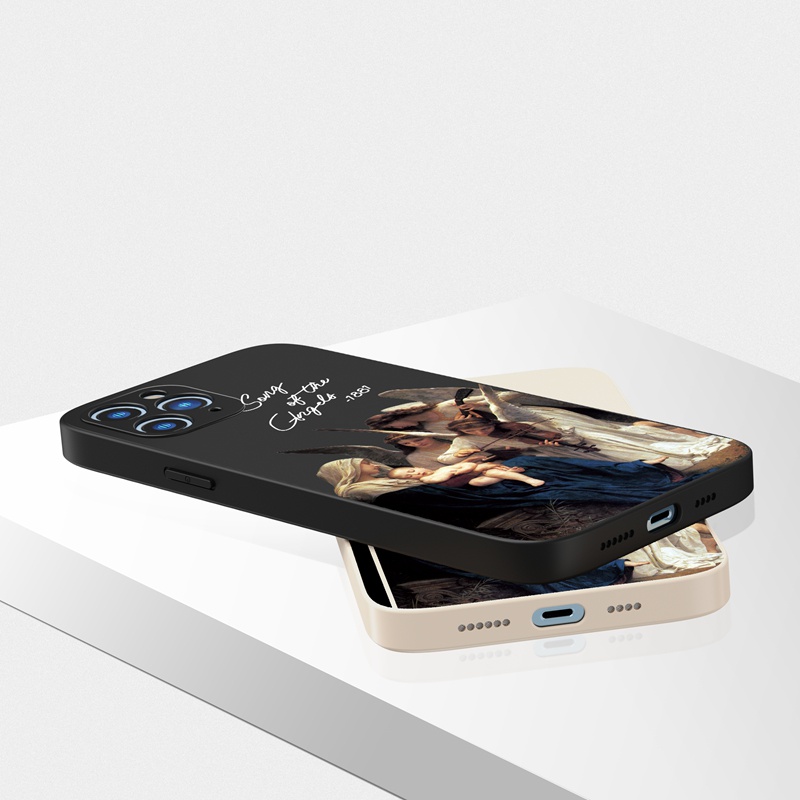 Ốp điện thoại iphone vuông hình thiên thần AKBKTII thích hợp iPhone 11Pro Max 7 8 plus 13 12ProMax Xr Xs Max 13 12 Mini