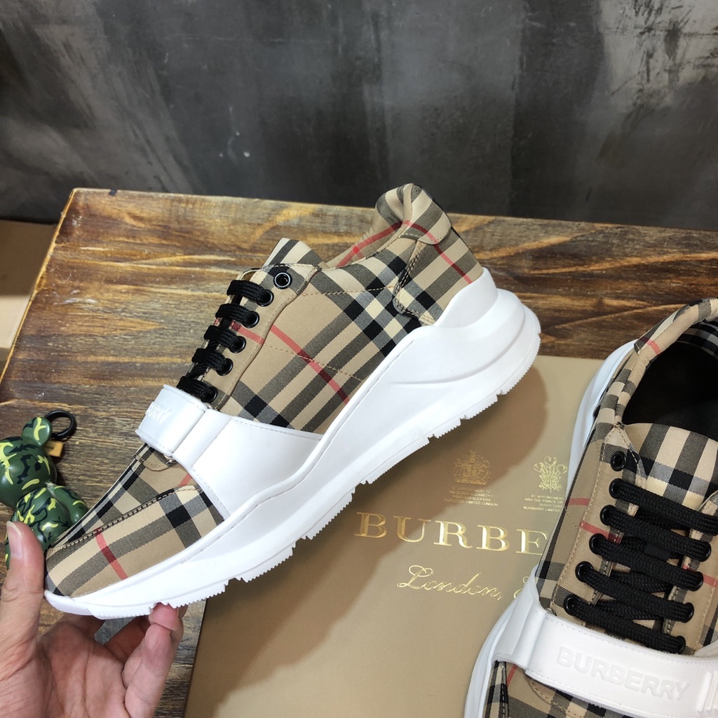 Giày thể thao nam da thật cao cấp Burberry BBR thiết kế cá tính và thời trang mang phong cách hiện đại