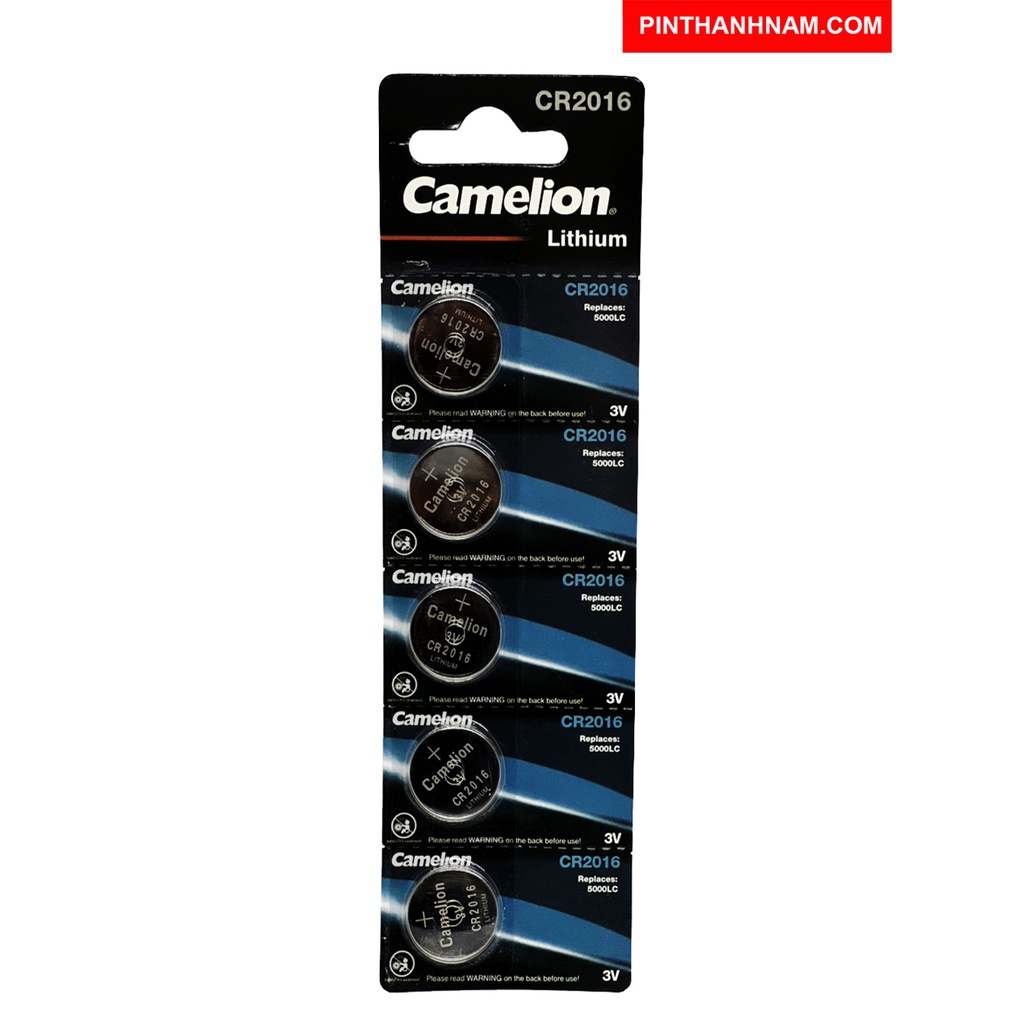 Pin CR2016 Camelion vỉ 5 viên lithium 3V dung lượng cao