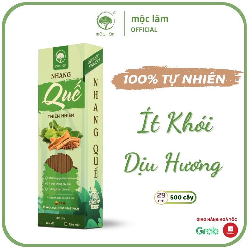 Nhang Quế Thiên Nhiên MỘC LÂM 29cm - Nhang Sạch - Ít Khói - Hương thơm thanh dịu