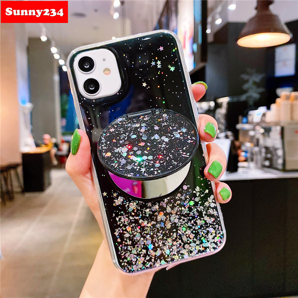 Ốp Điện Thoại Có Gương Trang Điểm Lấp Lánh Cho Iphone 12 Pro Max Iphone 6 6s 7 8 Plus 11 Pro Max