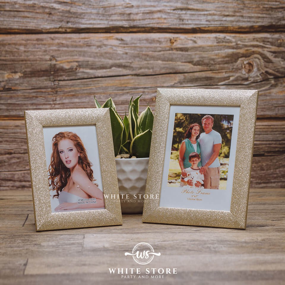 KHUNG ẢNH NHŨ ÁNH KIM VÀNG VÀ BẠC - 2 size - 10x15cm và 13x18cm - Whitestore.vn