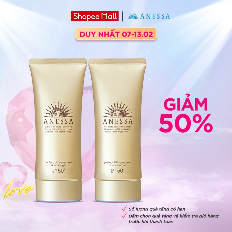 Bộ đôi Gel chống nắng bảo vệ hoàn hảo Anessa Perfect UV Sunscreen Skincare Gel 90gx2