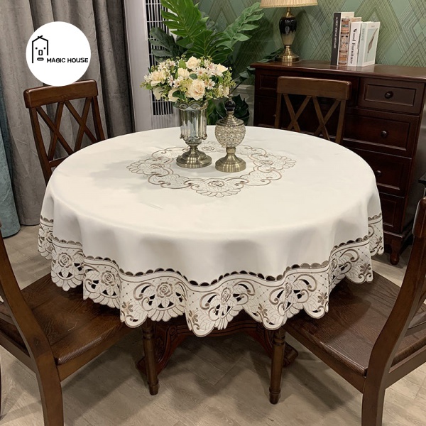 【Magic House】Khăn Trải Bàn Chất Lượng Khăn Trải Bàn Bàn Tròn Khăn Trải Bàn Nghệ Thuật Khăn Trải Bàn Bàn Tròn Lớn Khăn Trải Bàn Thêu Hoa Gia Dụng Phong Cách Châu Âu Khăn Trải Ghế