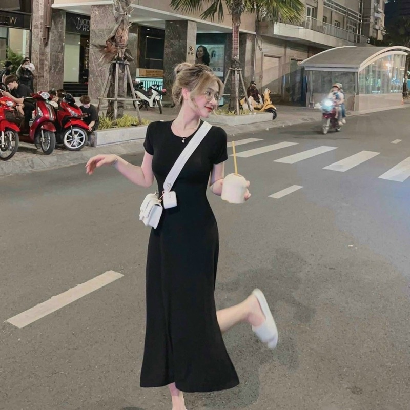 Đầm thun form dài cổ tròn ☘️☘️☘️☘️GB alohashop91