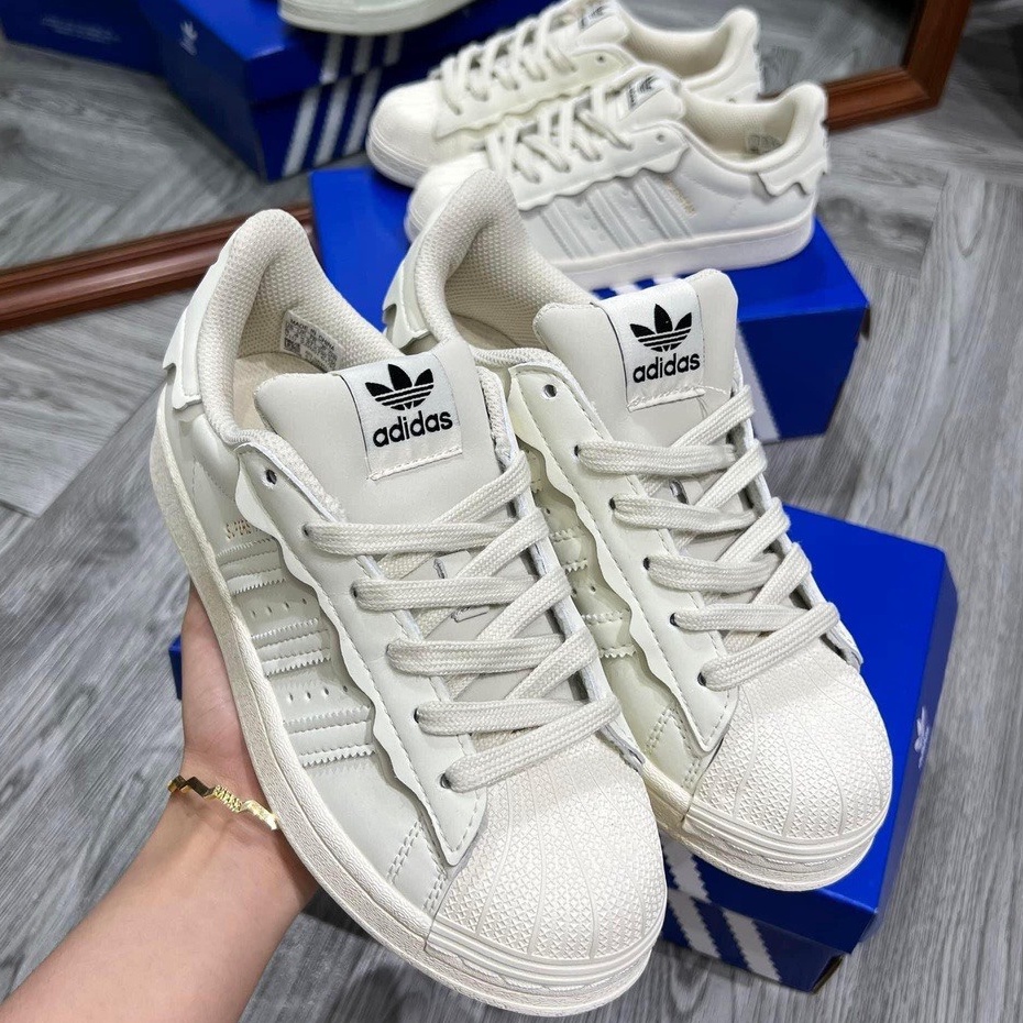 Giày thể thao das sò trắng hàng Cao Cấp mẫu mới 2022, Giày Superstar Cloud White Mũi Sò Bản 1