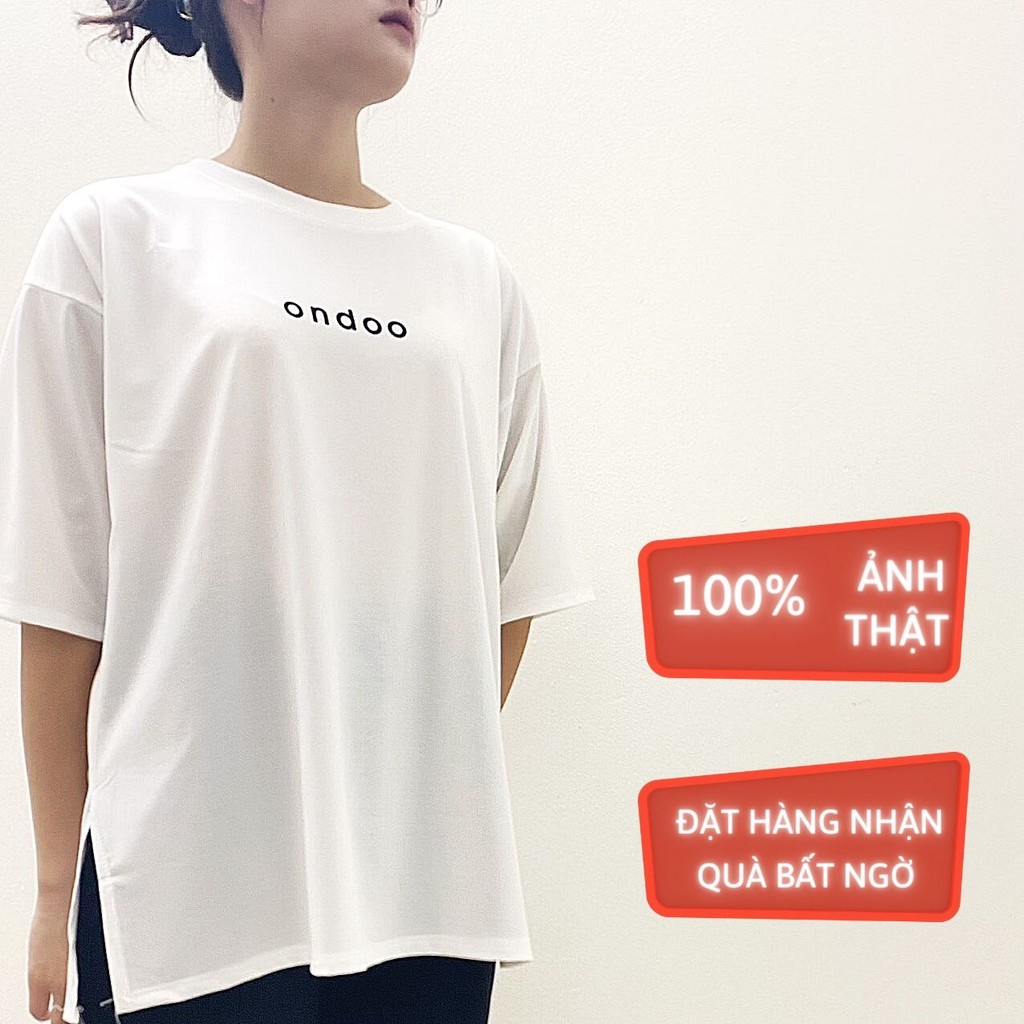 [Mẫu mới] Áo phông chữ tay lỡ unisex xẻ tà  💓 Freeship 💓 Áo cộc tay freesize 2021