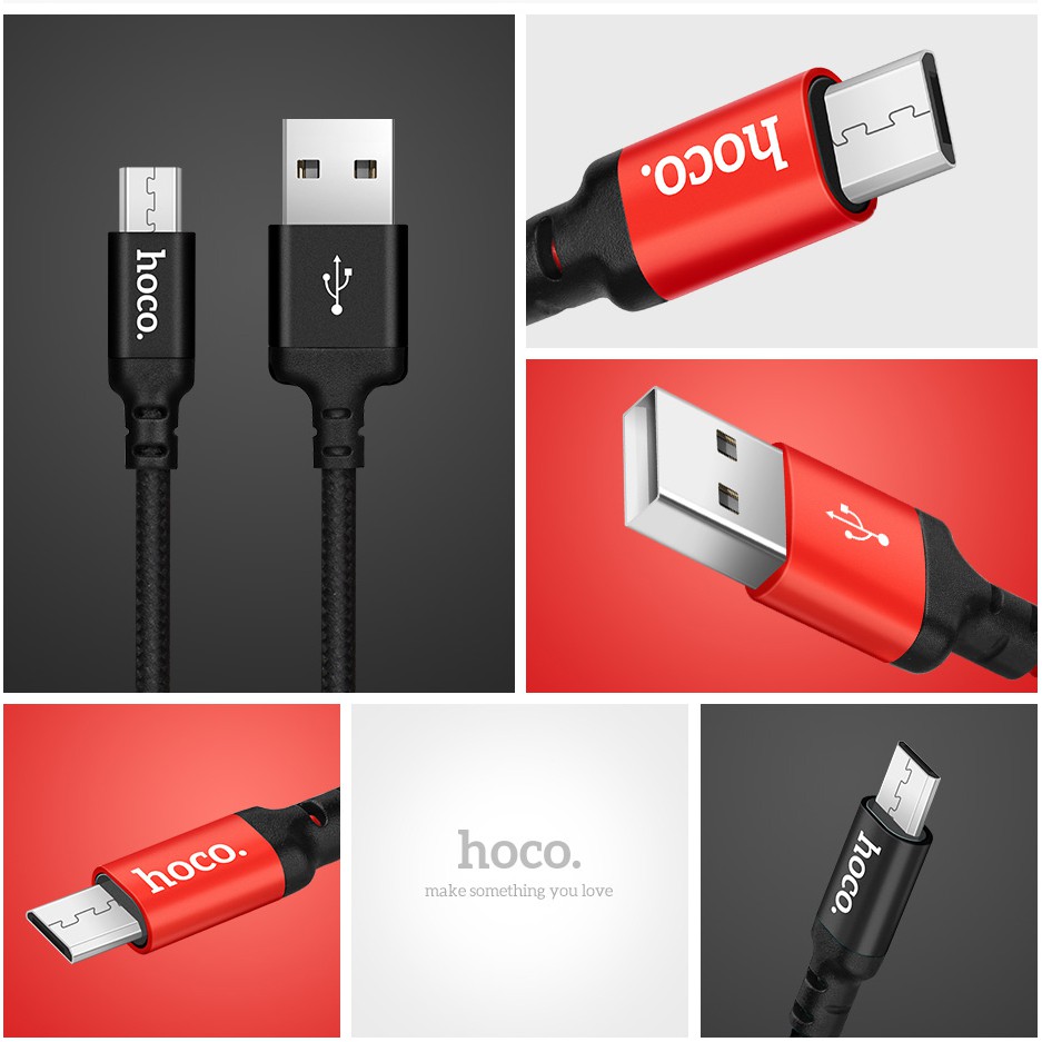 [MUA 2 FREESHIP] CÁP SẠC MICRO USB HOCO X14 DÂY DÙ 1M SẠC NHANH 2.4A CHÍNH HÃNG