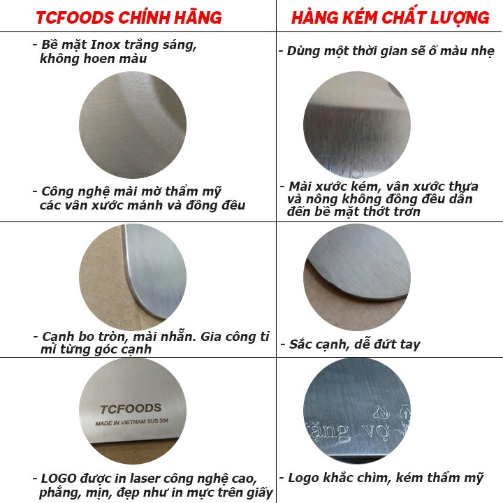 Thớt inox304 Tcfoods [ HÀNG VIỆT NAM]- giã đông-chống nấm mốc- kháng khuẩn