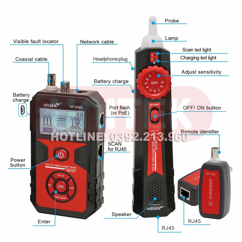 Máy Test Mạng NOYAFA NF-858C Chính Hãng