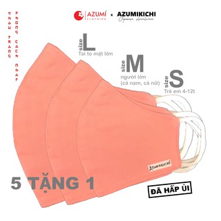 Khẩu trang thời trang màu hồng mua 5 tặng 1, khẩu trang vải cao cấp thoáng khí Azumikichi