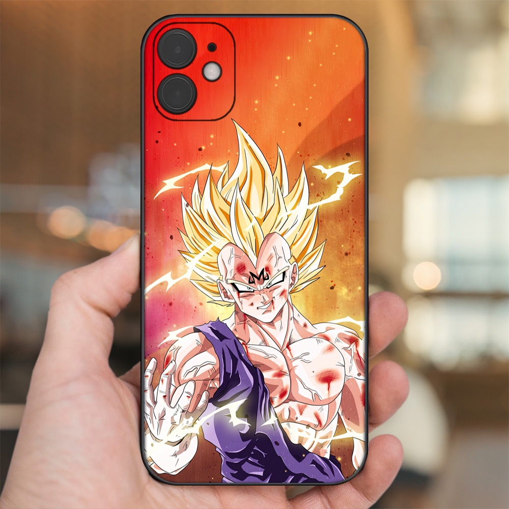 Ốp lưng iPhone 11 dẻo đen cạnh vuông in hình Vegeta Dragon Ball