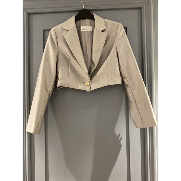 Blazer xám silver cúc vàng size S | BigBuy360 - bigbuy360.vn