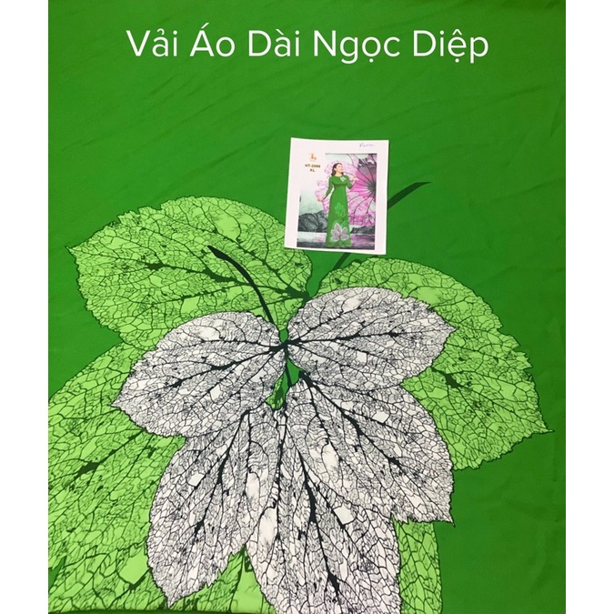 Vải Áo Dài Tằm Ý Lá Lấp Lánh In Giả Kim Tuyến