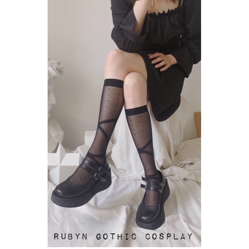 Tất bắp chân cosplay lolita phong cách gothic, tất cosplay ( hàng quảng châu )