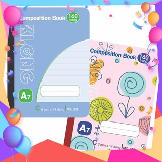 [Sổ lò xo đẹp xinh ] Sổ may KLONG A7 dán gáy 160tr ; MS: 302