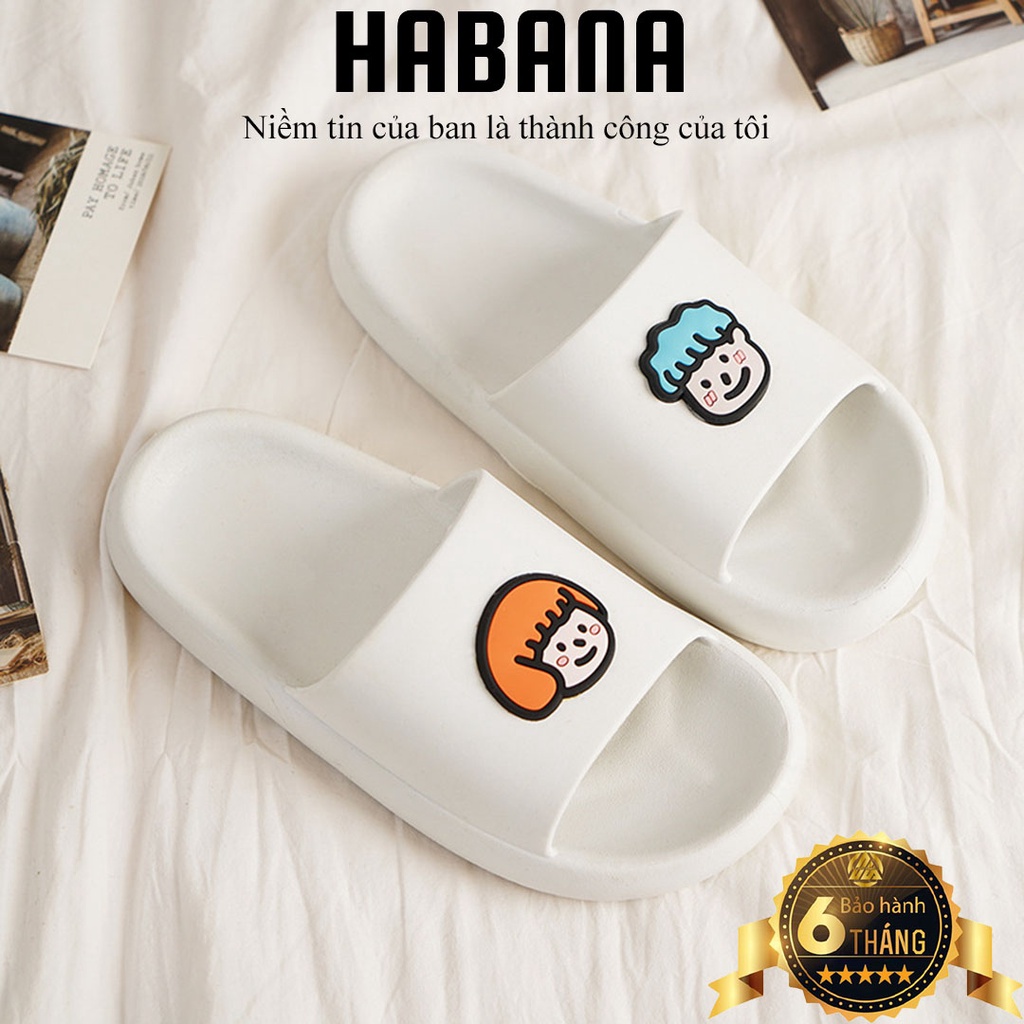 Dép nữ - Dép bánh mì đúc nguyên khối in hình cô gái dễ thương D-2203