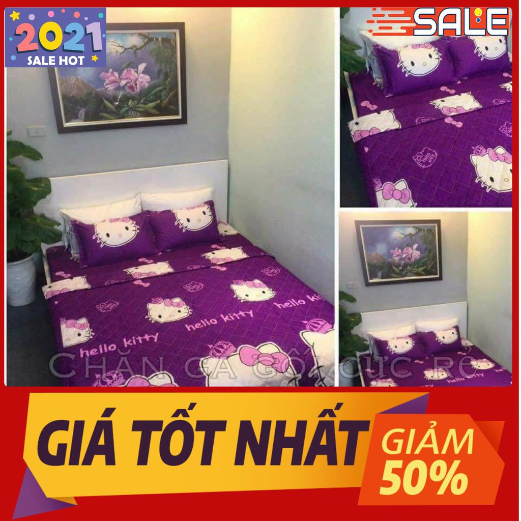 BỘ GA GỐI POLY 1M2 MẪU HELLO KITTY