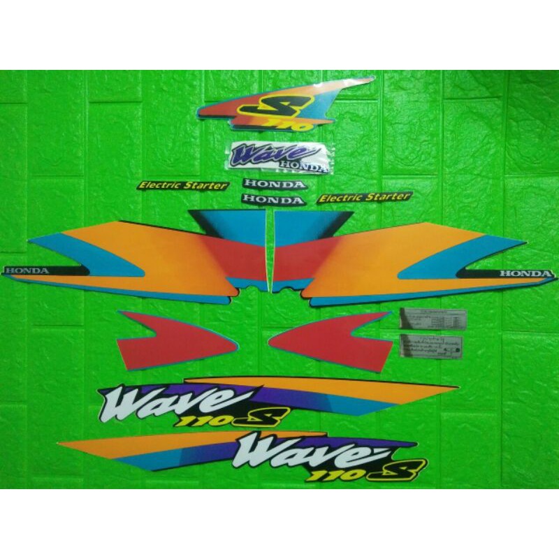 Trọn bộ tem Wave Thái 2001màu xanh đen 3 lớp vip