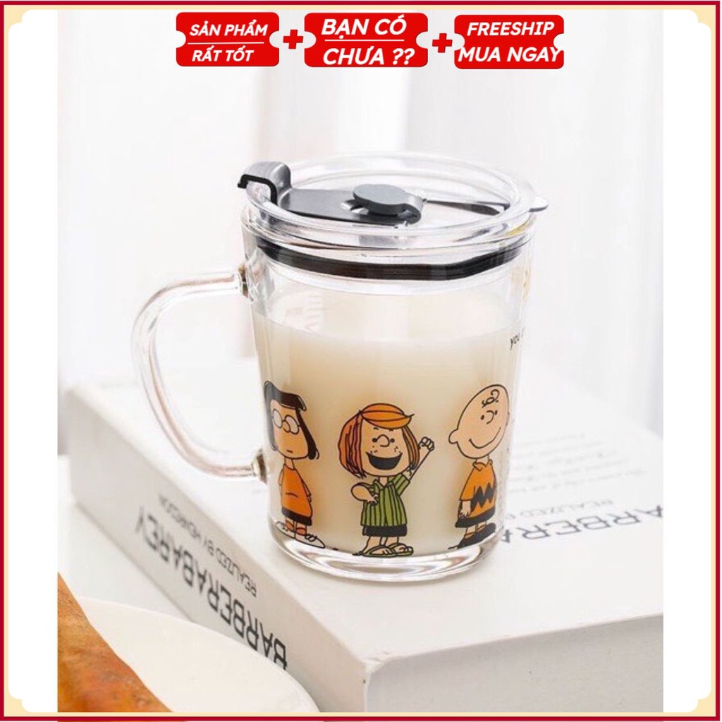 CỐC PHA SỮA THUỶ TINH CHIA VẠCH SIÊU TIỆN LỢI CÓ NẮP VÀ ỐNG HÚT CHO BÉ