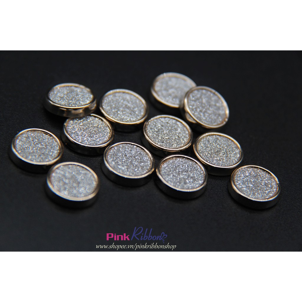 Hạt nhựa nhũ viền vàng 12mm